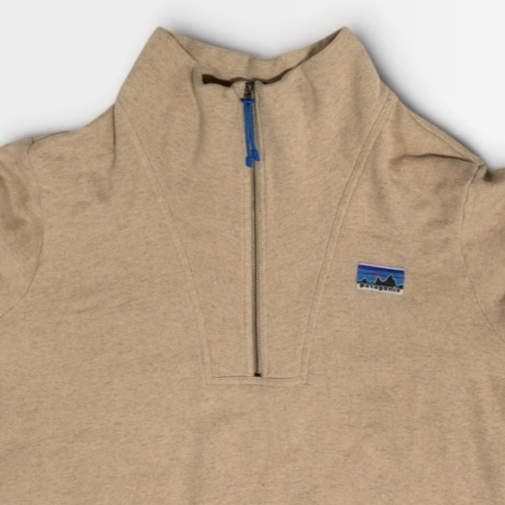 Patagonia Quarter Zip Woolie Fleece Pullover Mens 2XL Recycled Oatmeal Tan